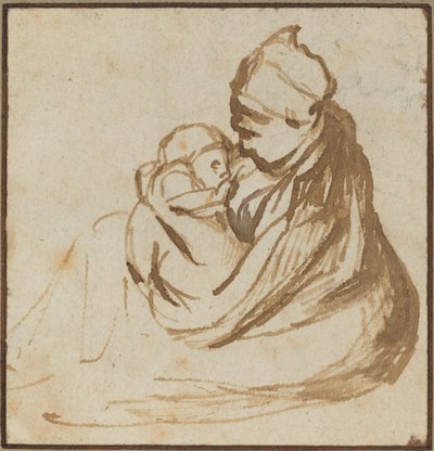 Mother and Child by after Rembrandt van Rijn