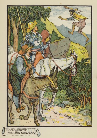 Don Quixote Meeting Cardenio by after Walter Crane