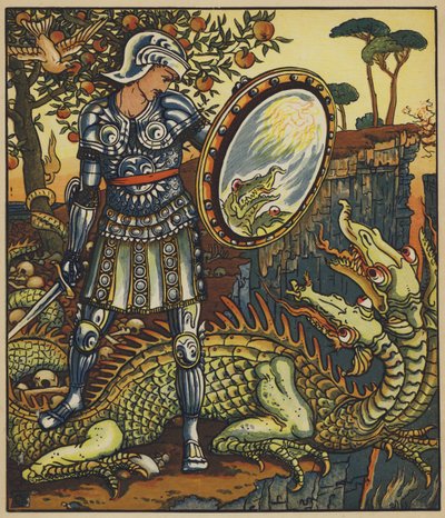 Prince Cheri and the Dragon by after Walter Crane