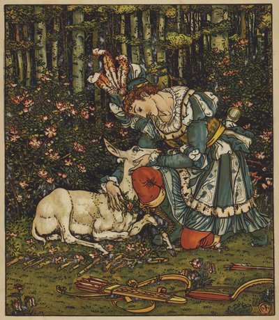 Prince Guerrier Tends the Wounded Hind by after Walter Crane