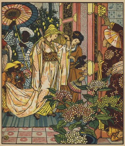 The Princess Going to the Bath by after Walter Crane