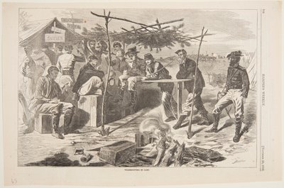 Thanksgiving in Camp by after Winslow Homer