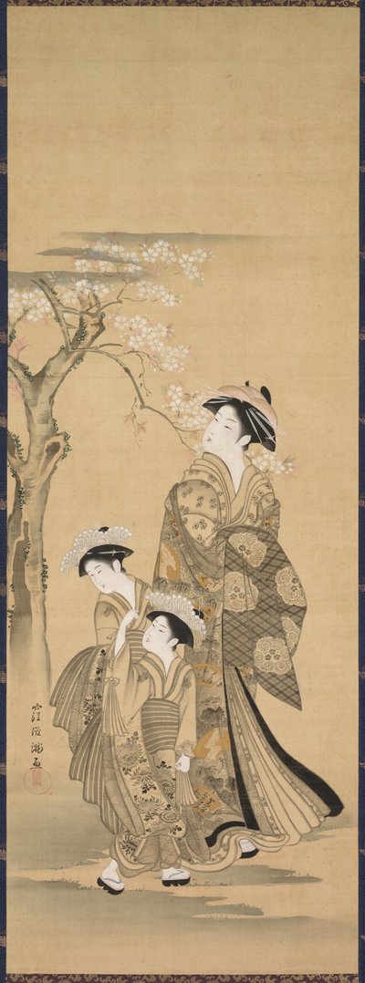 Woman and Two Children by copy after Kubo Shunman