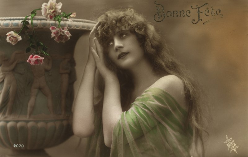 Girl with classical urn by French Photographer