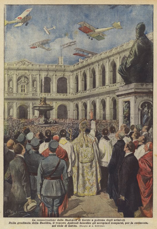 The Consecration of Our Lady of Loreto as Patroness of Aviators by Achille Beltrame