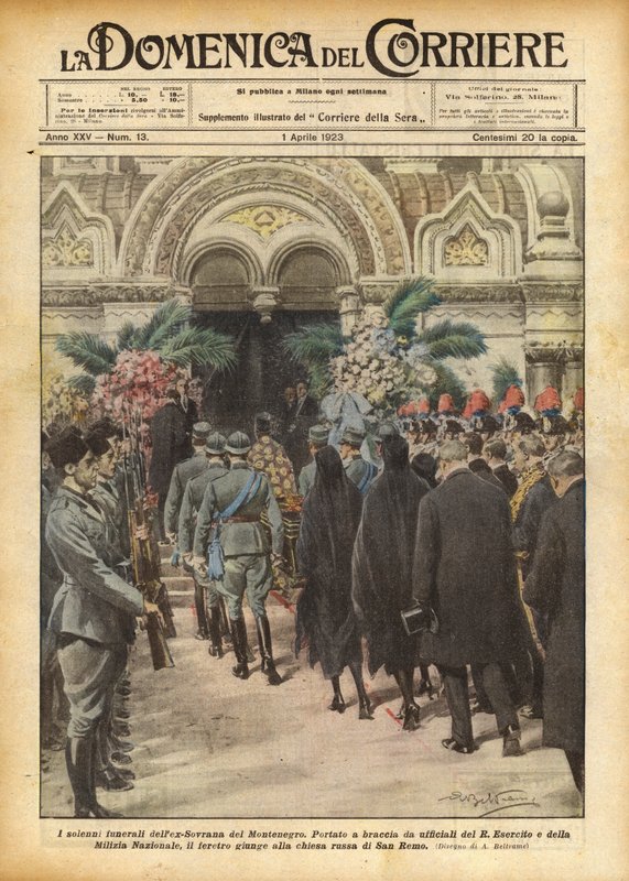 The Solemn Funeral of the Former Sovereign of Montenegro by Achille Beltrame