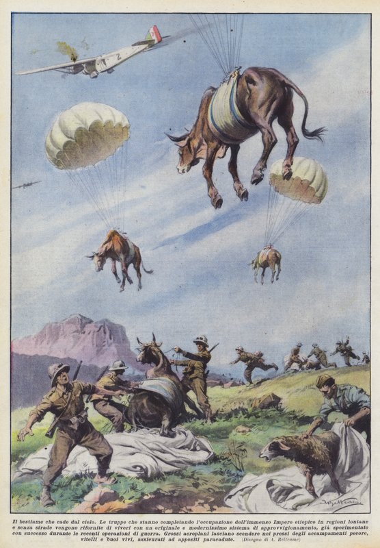 The cattle that fall from the sky by Achille Beltrame
