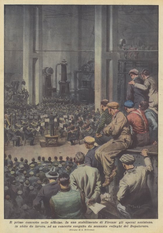 The First Concert in the Workshops by Achille Beltrame
