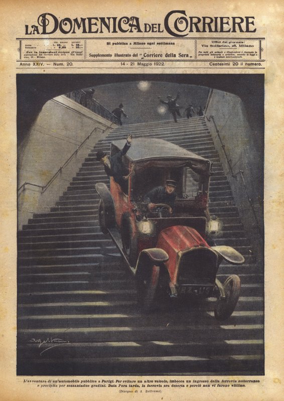The Adventure of a Public Car in Paris by Achille Beltrame