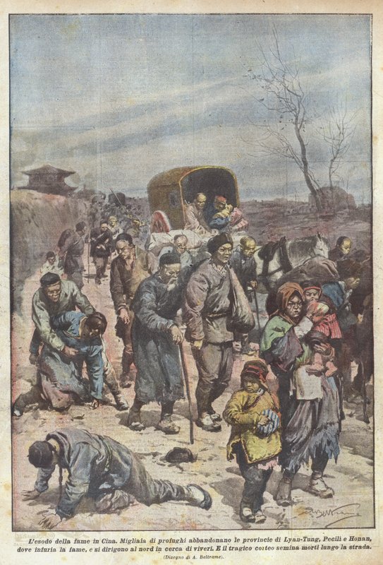 The Exodus of Hunger in China by Achille Beltrame