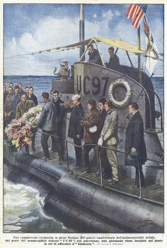 A Moving Ceremony in the Middle of the Ocean by Achille Beltrame