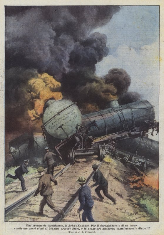 A terrifying spectacle in Zyba (Kansas) by Achille Beltrame
