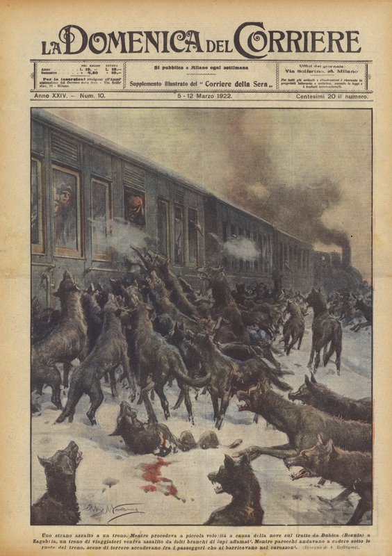 A Strange Train Assault by Achille Beltrame