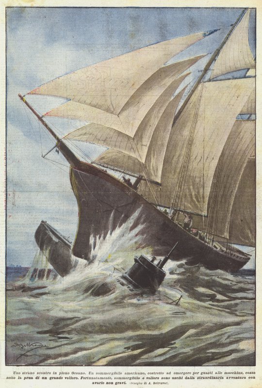 A Strange Collision in the Middle of the Ocean by Achille Beltrame
