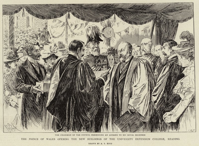 The Prince of Wales opening the New Buildings of the University Extension College, Reading by Alexander Stuart Boyd
