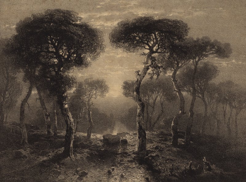 Landscape with trees by Alexandre Calame