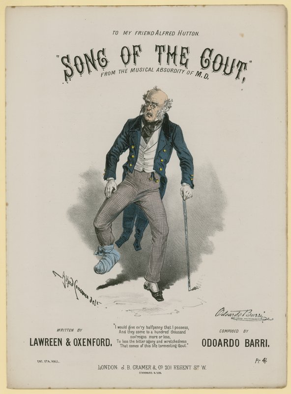 Song of the Gout, Lawreen and Oxenford, Odoardo Barri by Alfred Concanen