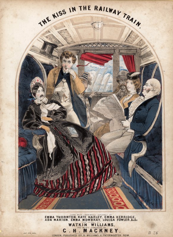 The Kiss in the Railway Train by Alfred Concanen
