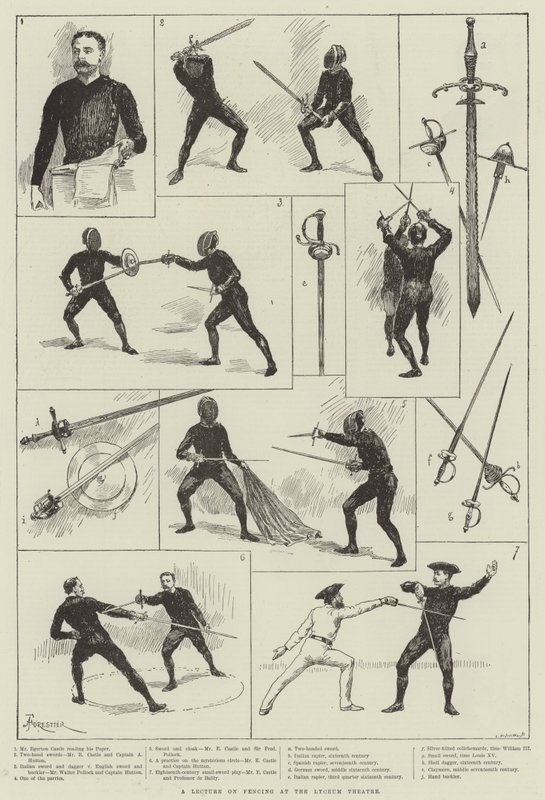 A Lecture of Fencing at the Lyceum Theatre by Amedee Forestier