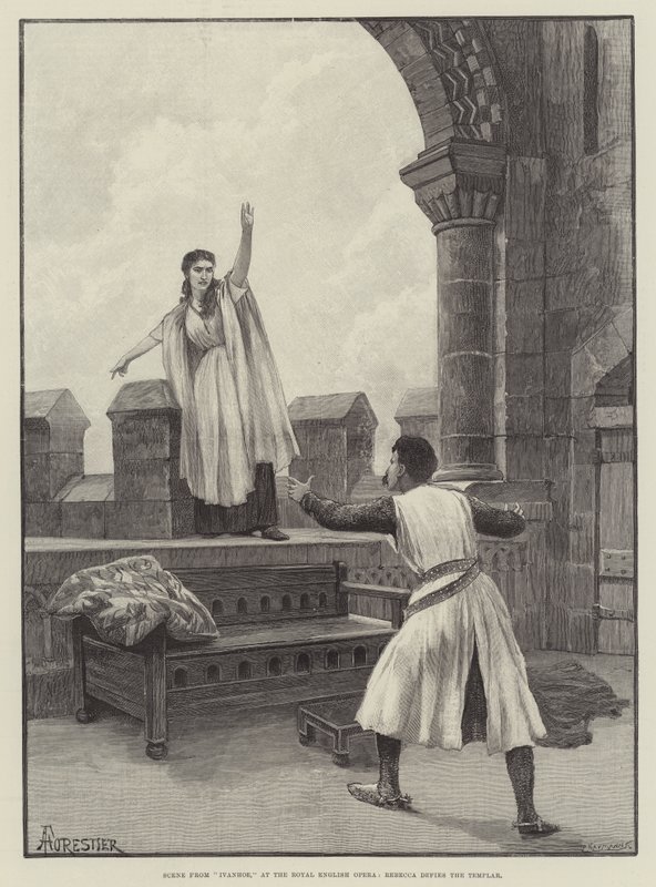 Scene from Ivanhoe, at the Royal English Opera, Rebecca defies the Templar by Amedee Forestier