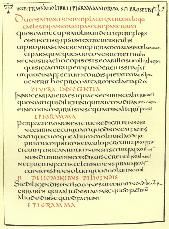 Page from the epigrams of St Prosper by American School