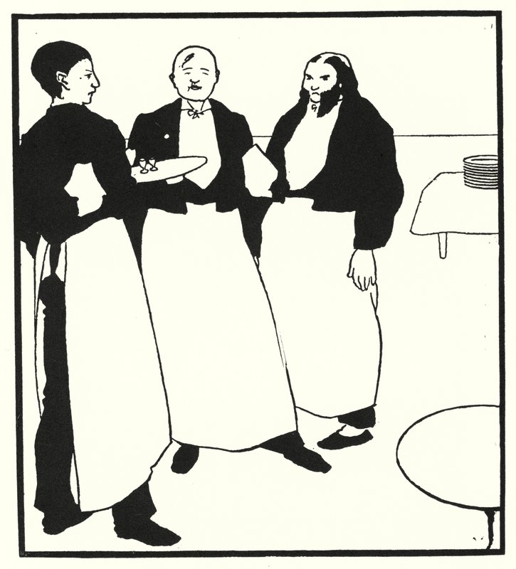 Garcons De Cafe by Aubrey (after) Beardsley