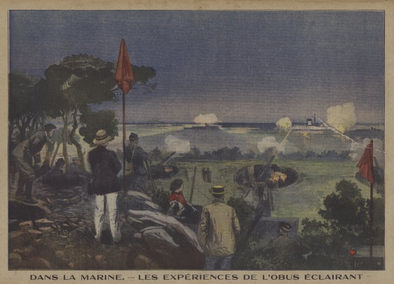 French Navy Training in Firing Illuminating Shells by Carrey