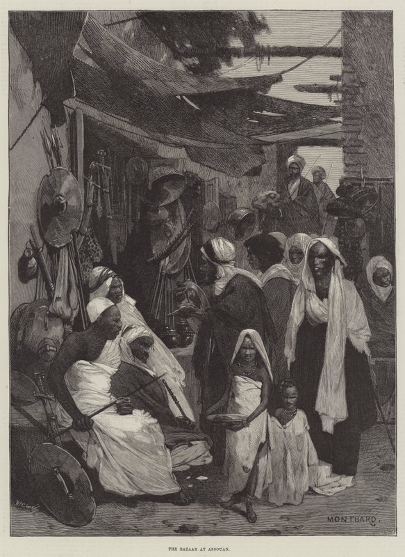 The Bazaar at Aswan by Charles Auguste Loye
