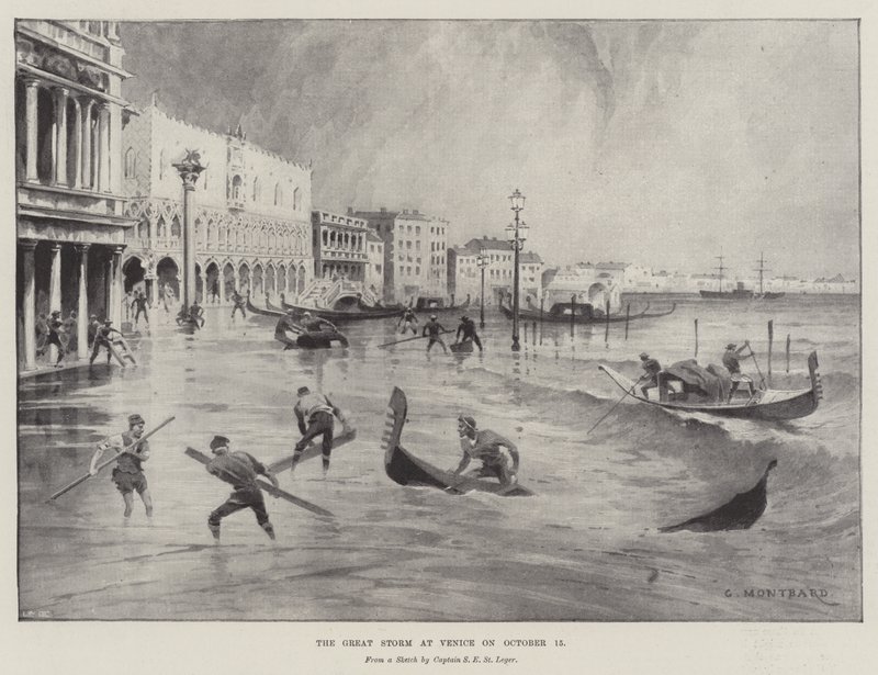 The Great Storm at Venice on 15 October by Charles Auguste Loye