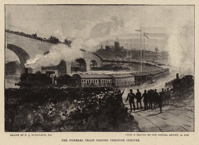 The Funeral Train Passing Through Chester by Charles J. Staniland