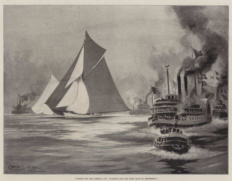 Contest for the America Cup, Starting for the First Race on 7 September by Charles John de Lacy