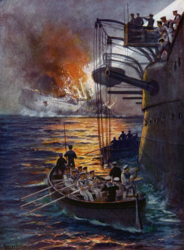 The sinking of the Leipzig by Charles John de after Lacy