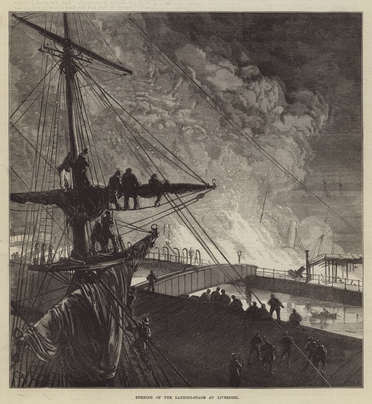 Burning of the Landing-Stage at Liverpool by Sir John Charles Robinson