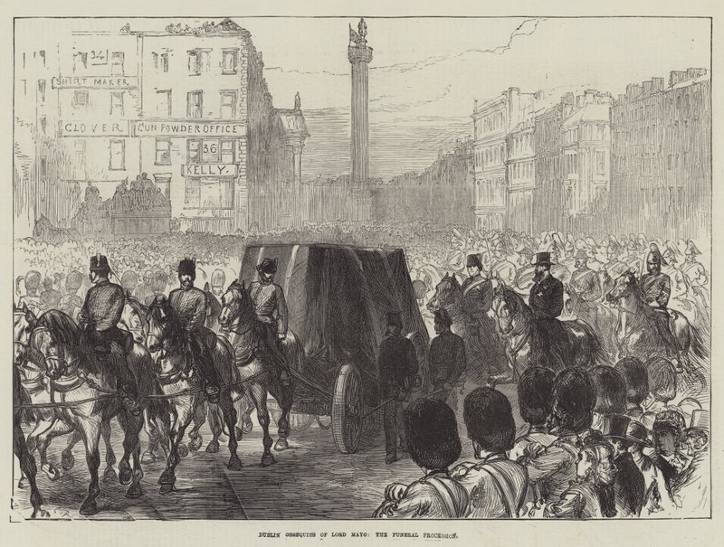 Dublin Obsequies of Lord Mayo, the Funeral Procession by Sir John Charles Robinson