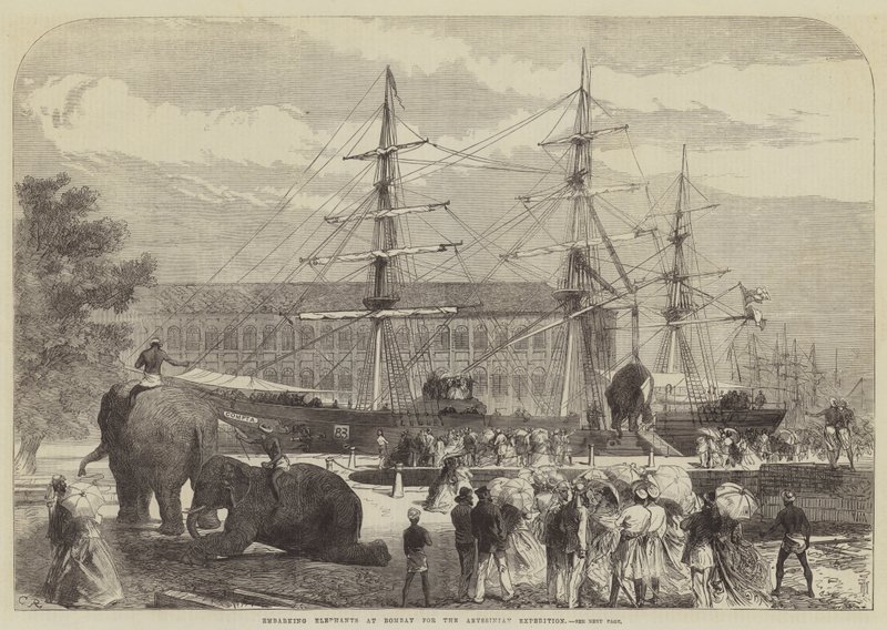 Embarking Elephants at Bombay for the Abyssinian Expedition by Sir John Charles Robinson