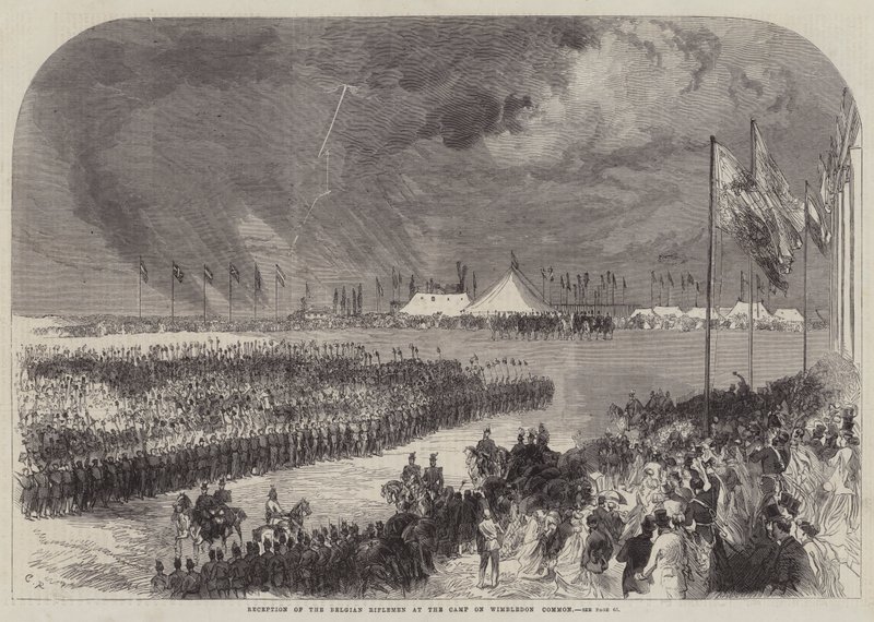 Reception of the Belgian Riflemen at the Camp on Wimbledon Common by Sir John Charles Robinson