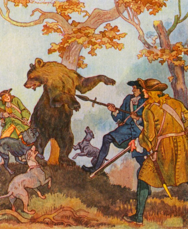 Bear Hunting by Christophe (1856 1945)
