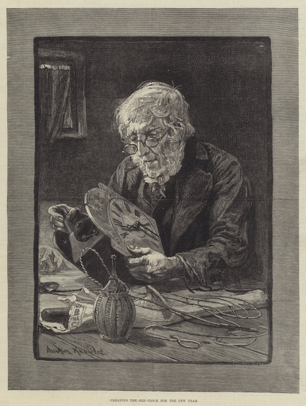 Cleaning the Old Clock for the New Year by Davidson Knowles