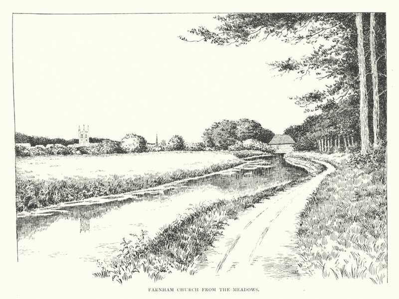 Farnham Church from the meadows by Duncan Moul