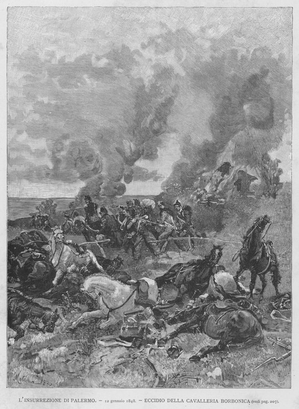 The Insurrection of Palermo by Edouardo Matania