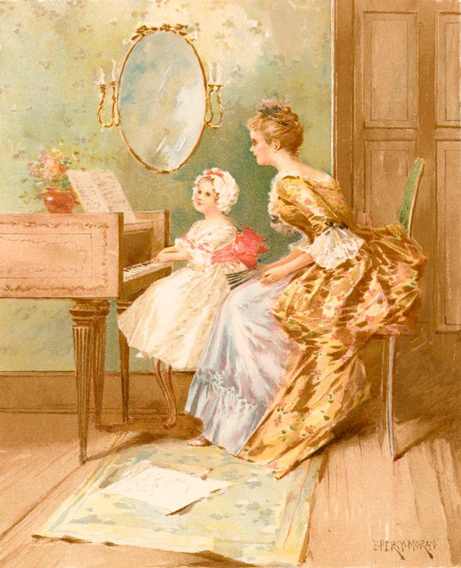 The Harpsichord Lesson by Edward Percy Moran
