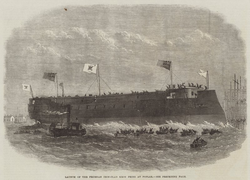 Launch of the Prussian Iron-Clad Kron Prinz at Poplar by Edwin Weedon