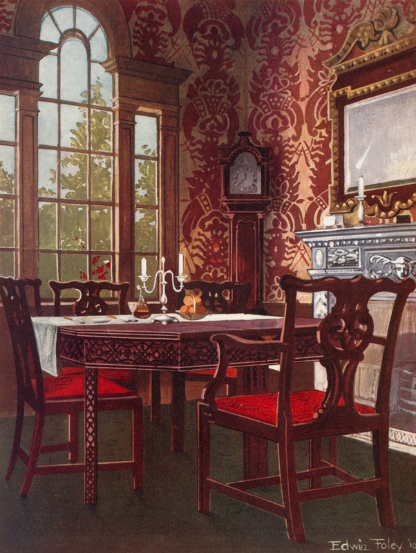 Mahogany Divisible Dining-Tables--Dining-Room Splat-Back Chairs by Edwin John Foley