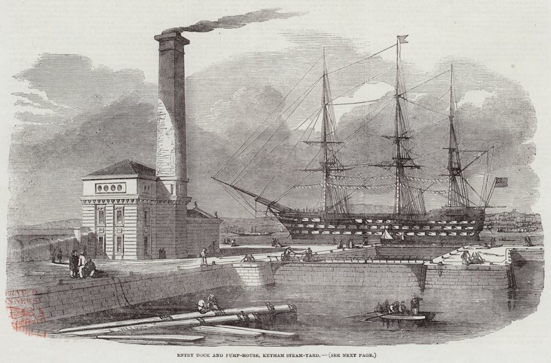 Entry Dock and Pump-House, Keyham Steam-Yard by Edwin Weedon