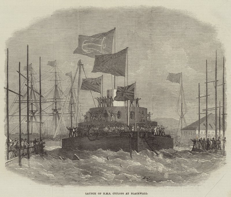 Launch of HMS Cyclops at Blackwall by Edwin Weedon