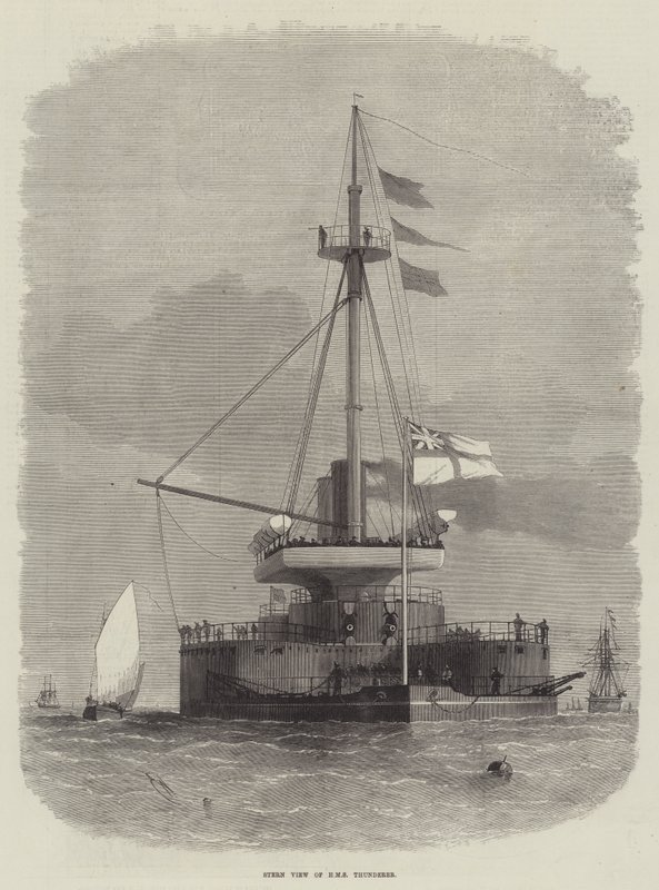 Stern View of HMS Thunderer by Edwin Weedon