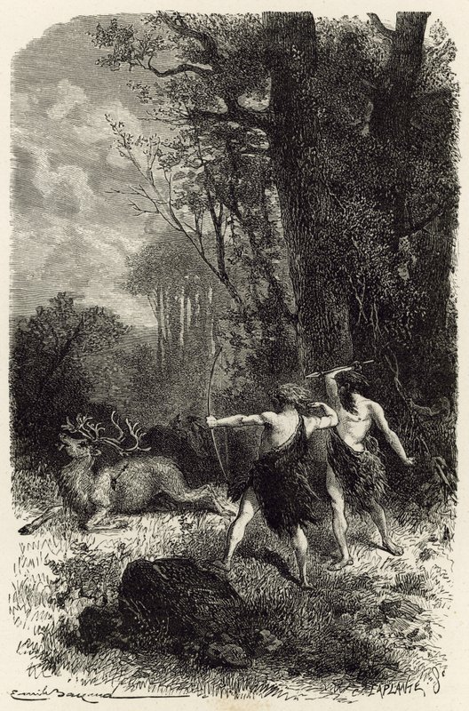 Hunting in the Age of Reindeer by Emile Antoine Bayard