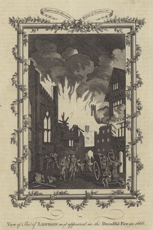 View of Part of London as it appeared in the Dreadful Fire in 1666 by English School