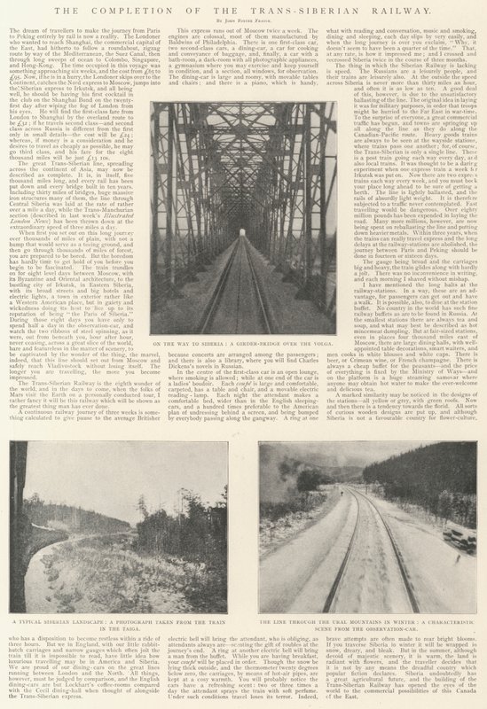The Completion of the Trans-Siberian Railway by English Photographer
