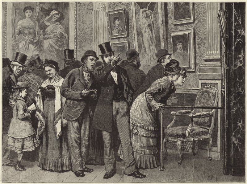 A Sunday afternoon in a picture gallery by English School
